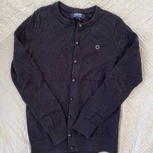 Lands End Chase Bank long sleeve cardigan. In navy. Size XS